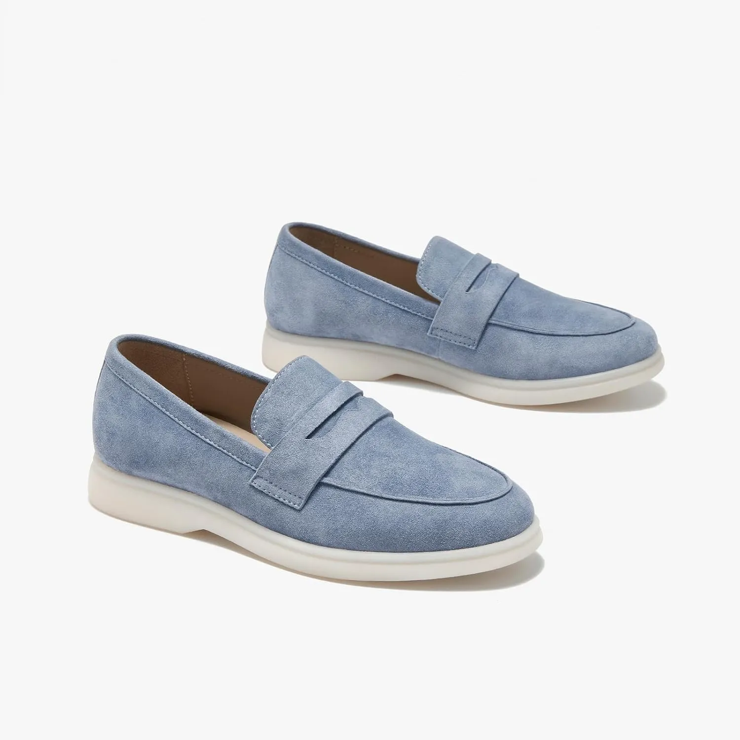 BEAU TODAY Suede Penny Loafers for Women Flats Shoes, Comfortable Slip On Loafers, Driving Loafers Shoes Dress Business Casual Non-Slip Office Work Ladies Shoes