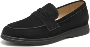 BEAU TODAY Suede Penny Loafers for Women Flats Shoes, Comfortable Slip On Loafers, Driving Loafers Shoes Dress Business Casual Non-Slip Office Work Ladies Shoes