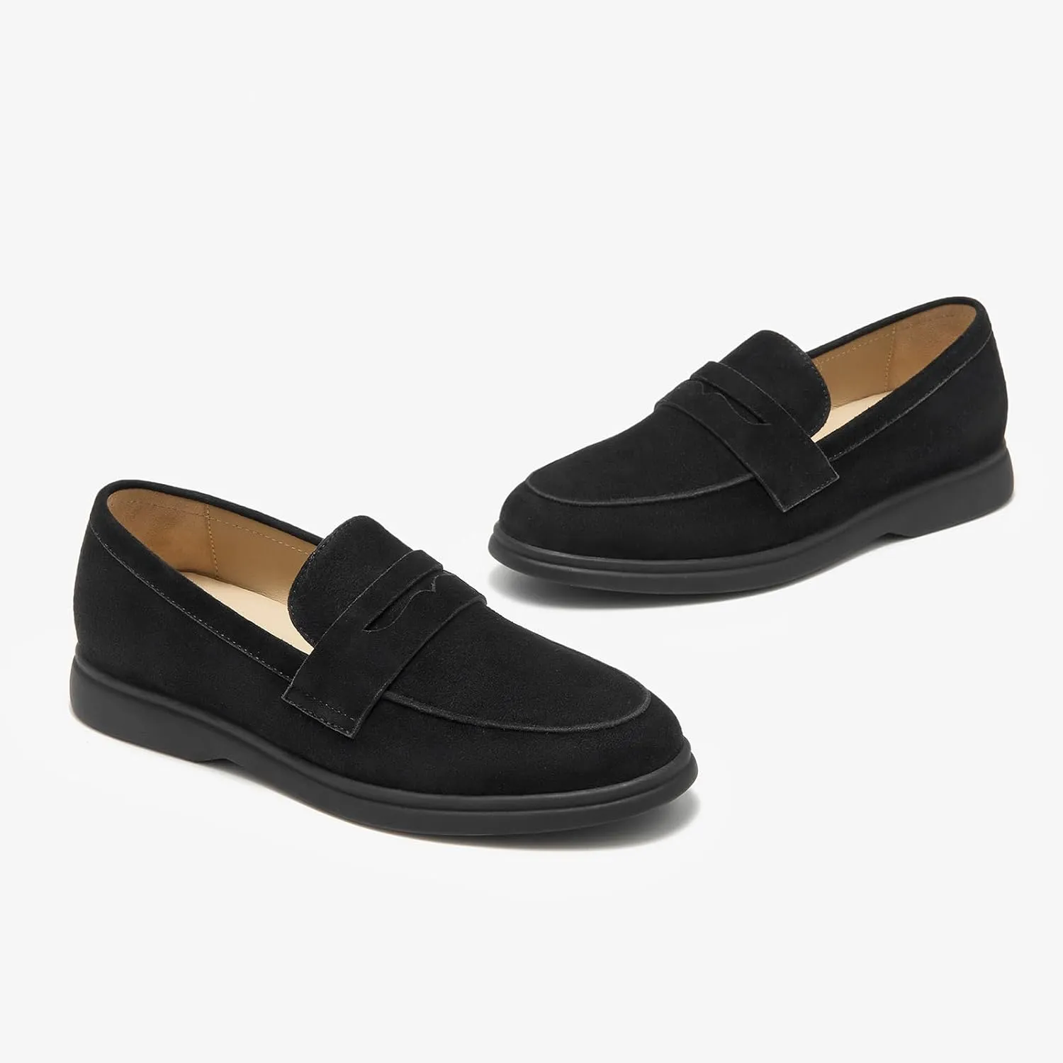 BEAU TODAY Suede Penny Loafers for Women Flats Shoes, Comfortable Slip On Loafers, Driving Loafers Shoes Dress Business Casual Non-Slip Office Work Ladies Shoes