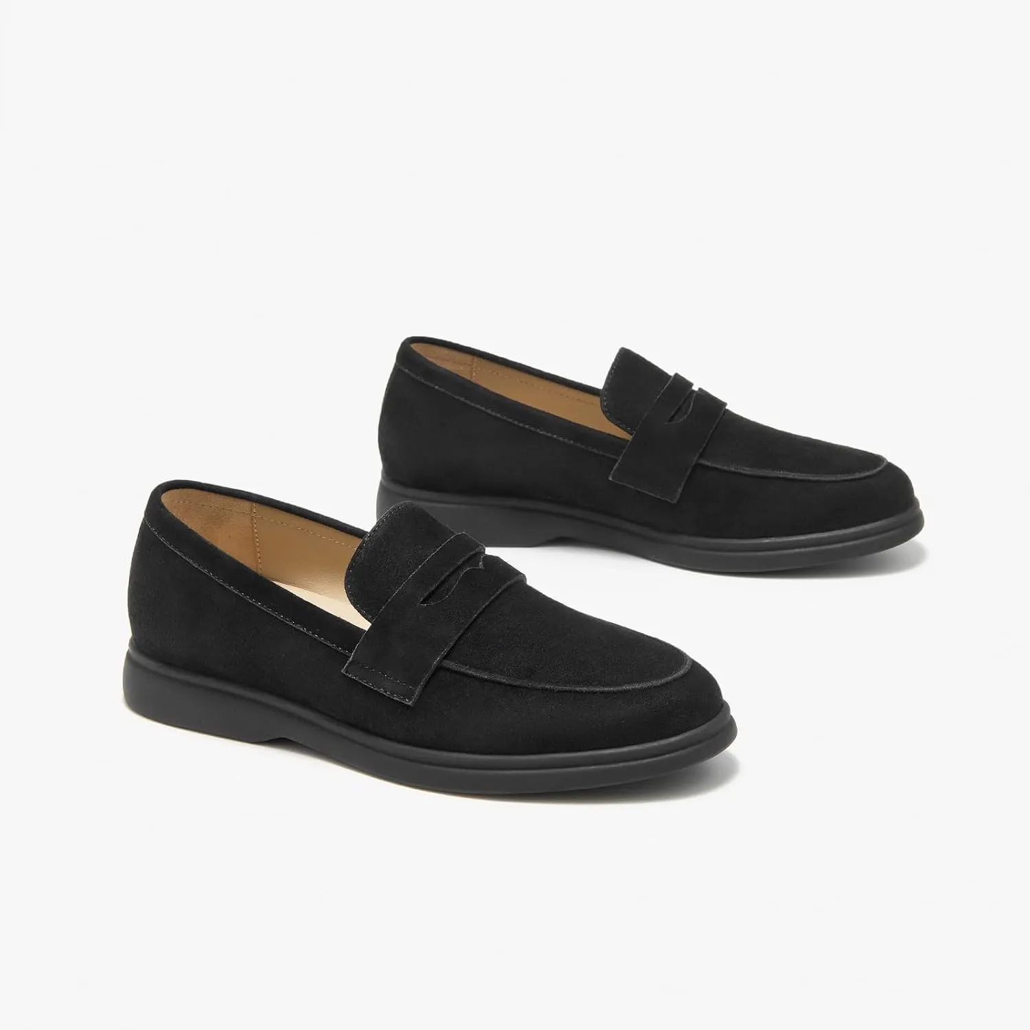 BEAU TODAY Suede Penny Loafers for Women Flats Shoes, Comfortable Slip On Loafers, Driving Loafers Shoes Dress Business Casual Non-Slip Office Work Ladies Shoes