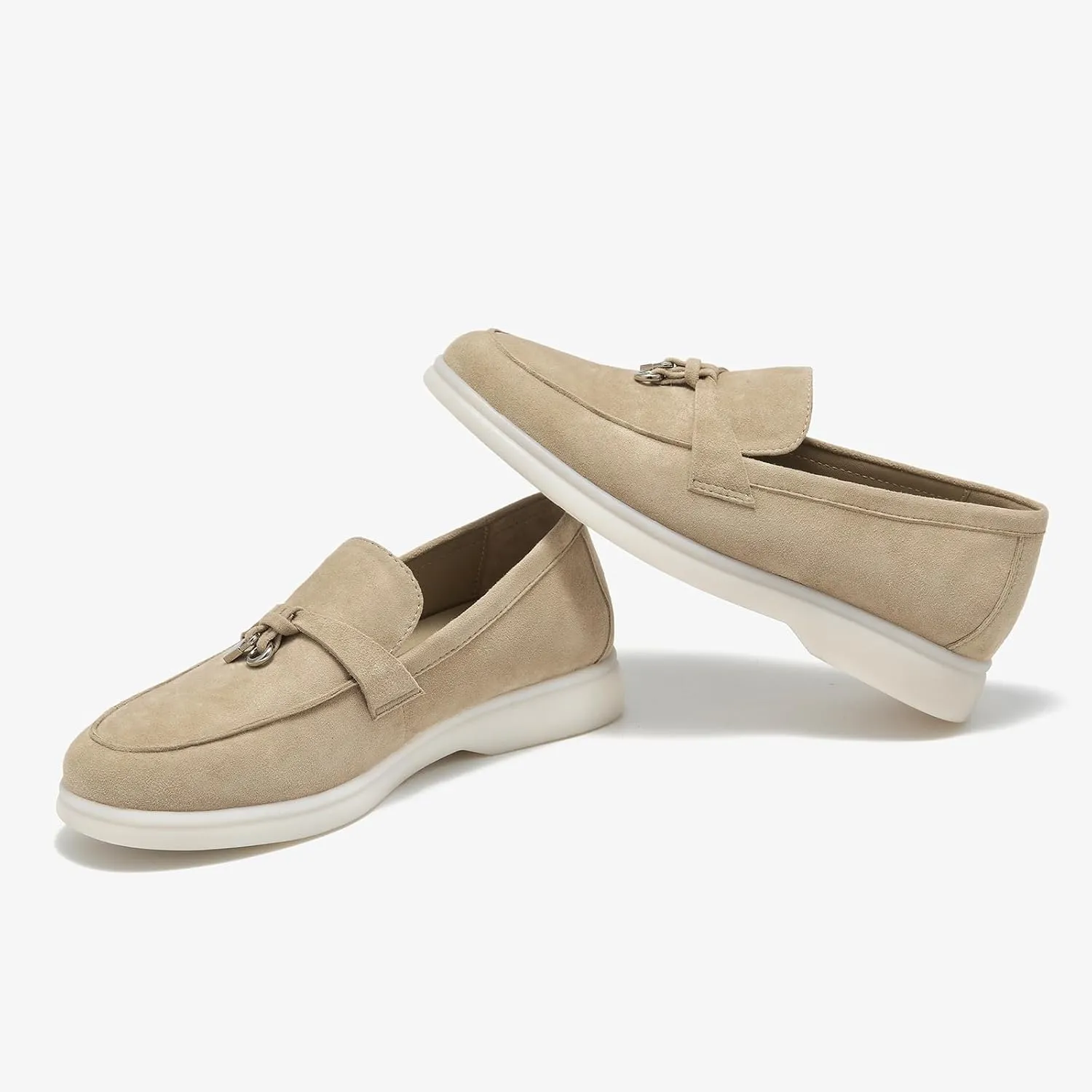 BEAU TODAY Suede Penny Loafers for Women Flats Shoes, Comfortable Slip On Loafers, Driving Loafers Shoes Dress Business Casual Non-Slip Office Work Ladies Shoes