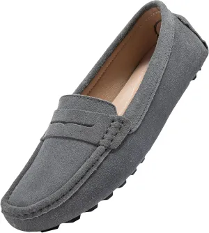 BEAUSEEN Women's Genuine Leather Penny Loafers Classic Driving Moccasins Casual Slip On Comfort Women Loafer Shoes