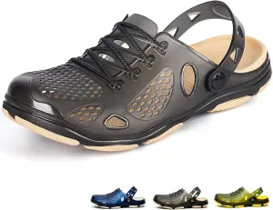 beister Mens Clogs Non Slip Water Shoes with Adjustable Strap, Lightweight Slip on Mules Garden