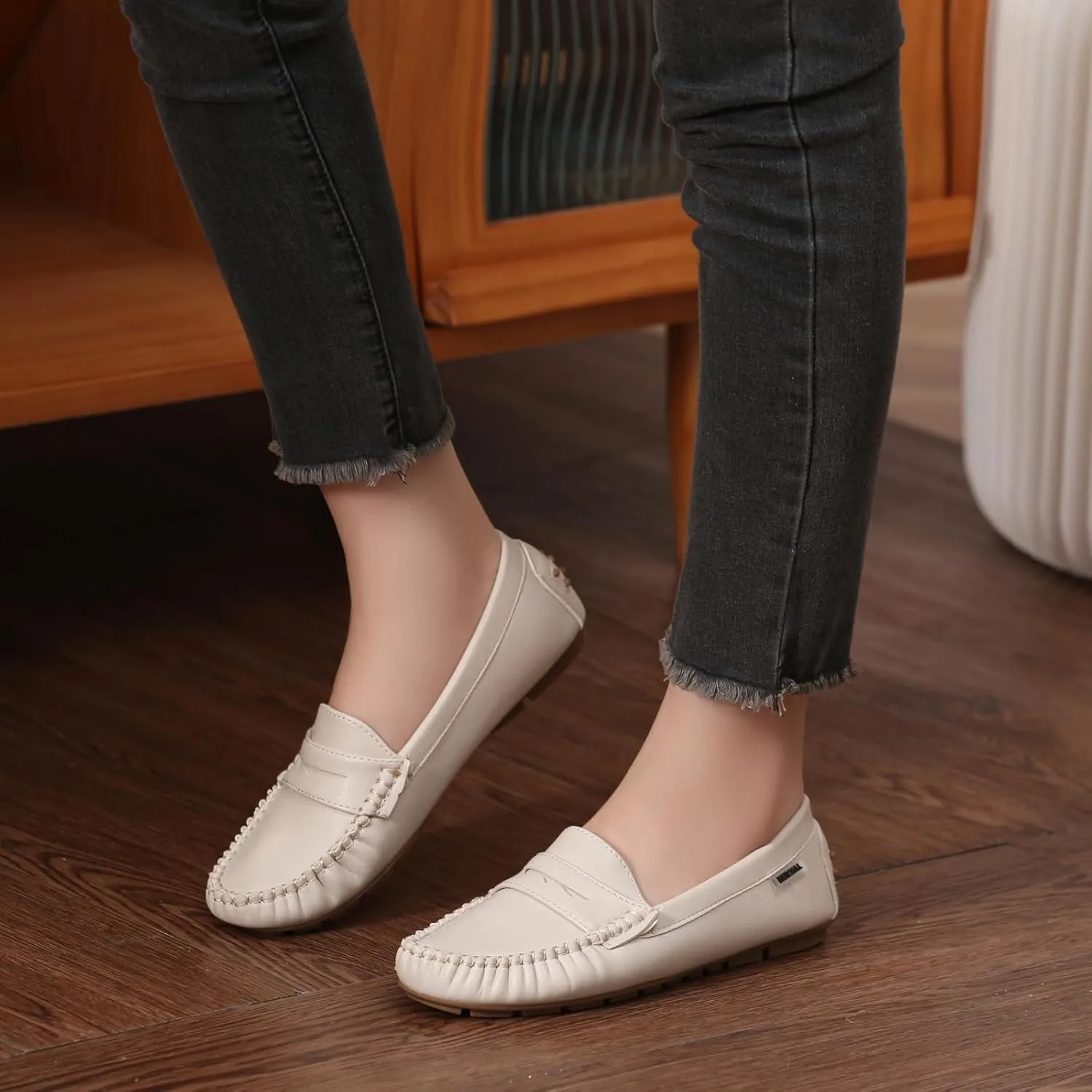 Bernal Women Penny Loafers Casual Comfortable Slip On Flat Shoes Driving Loafers Work Walking Shoes
