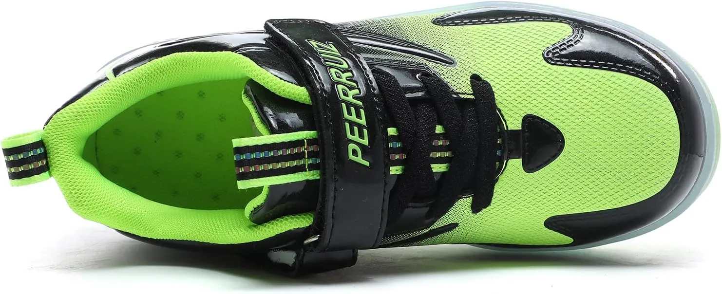 BFOEL Rechargeable Roller Shoes for Boys Girls Age 6-14 with LED Light-Up Kids Sneakers for Outdoor Play, Birthday