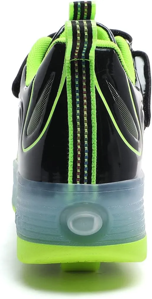 BFOEL Rechargeable Roller Shoes for Boys Girls Age 6-14 with LED Light-Up Kids Sneakers for Outdoor Play, Birthday
