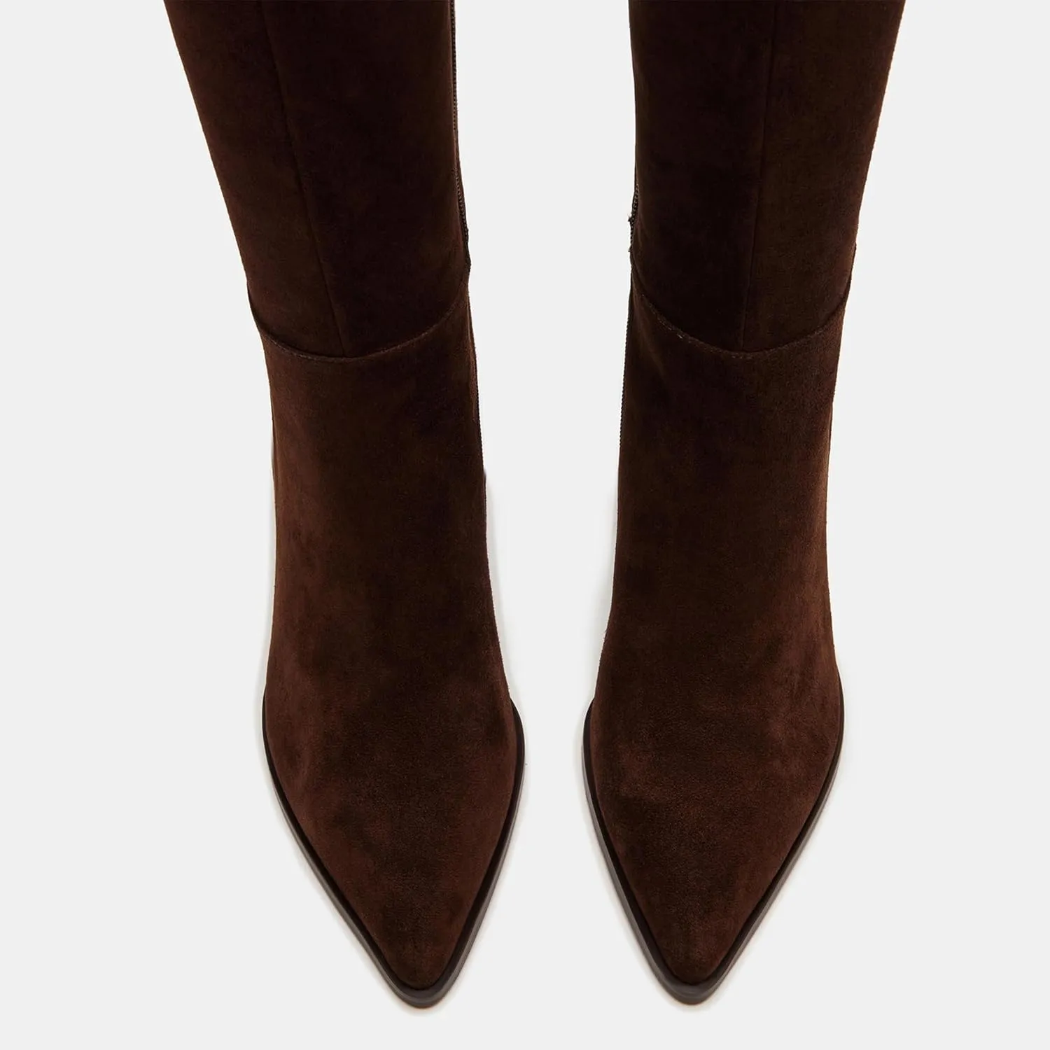 Black Kitten Heel Knee High Boots for Women Pointed Toe Tall Boots Slouch Dressy Stiletto Long Fall Boots