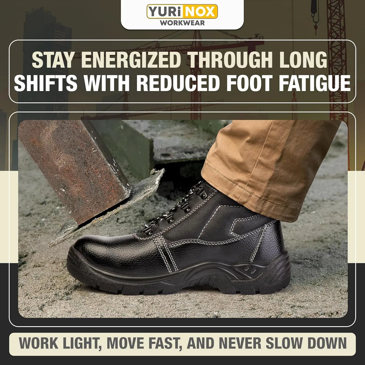 Boots Masters - Steel Safety Toe - Puncture-Proof Steel Sole - Utility Work Boots for Construction and Warehouse