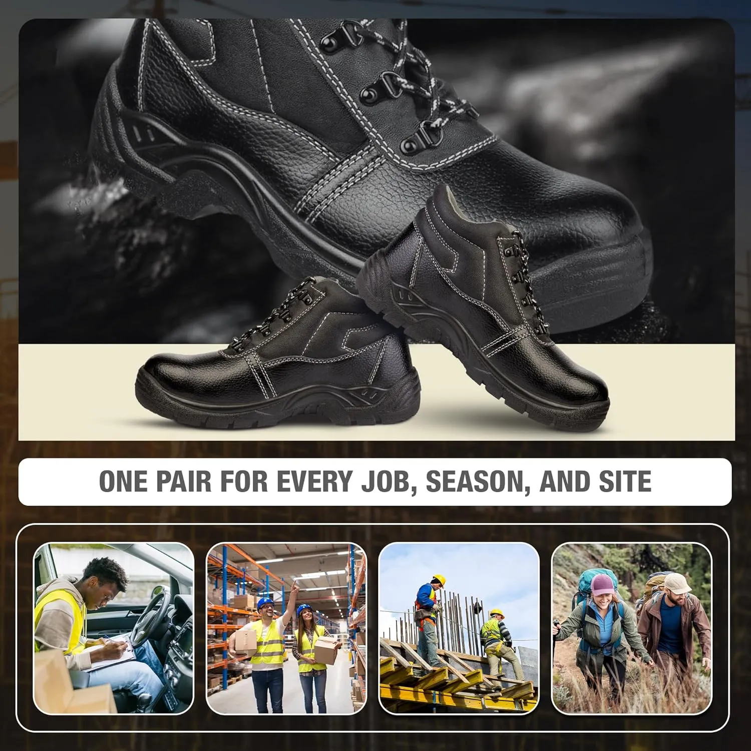 Boots Masters - Steel Safety Toe - Puncture-Proof Steel Sole - Utility Work Boots for Construction and Warehouse