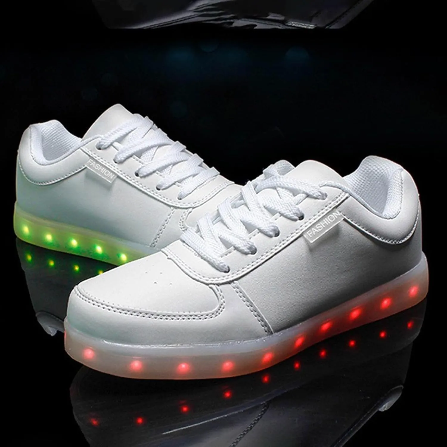 Breathable Dress Sneaker Student Shoes Thick Soled Sports Shoes Fashionable Light USB Rechargeable Skate Sports