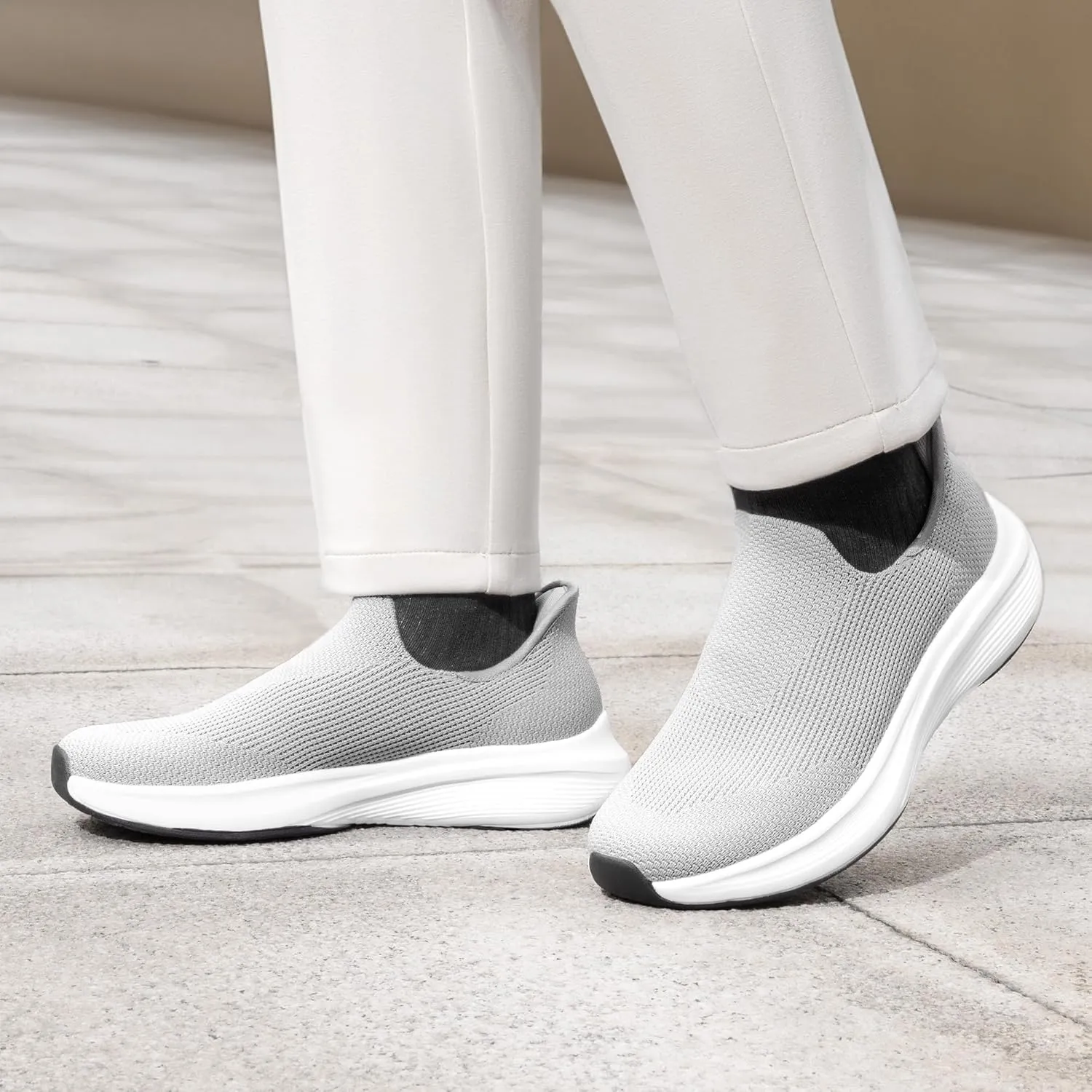 Bruno Marc Men's Hands Free Slip-on Loafers Comfortable Walking Shoes Breathable Knit Casual Sneakers