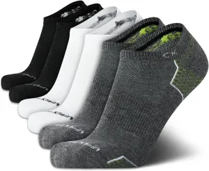 Calvin Klein Men's No Show Socks - 6 Pack Lightweight Cushioned Low Cut Socks for Sneakers, Loafers, Boat Shoes (Size: 7-12)