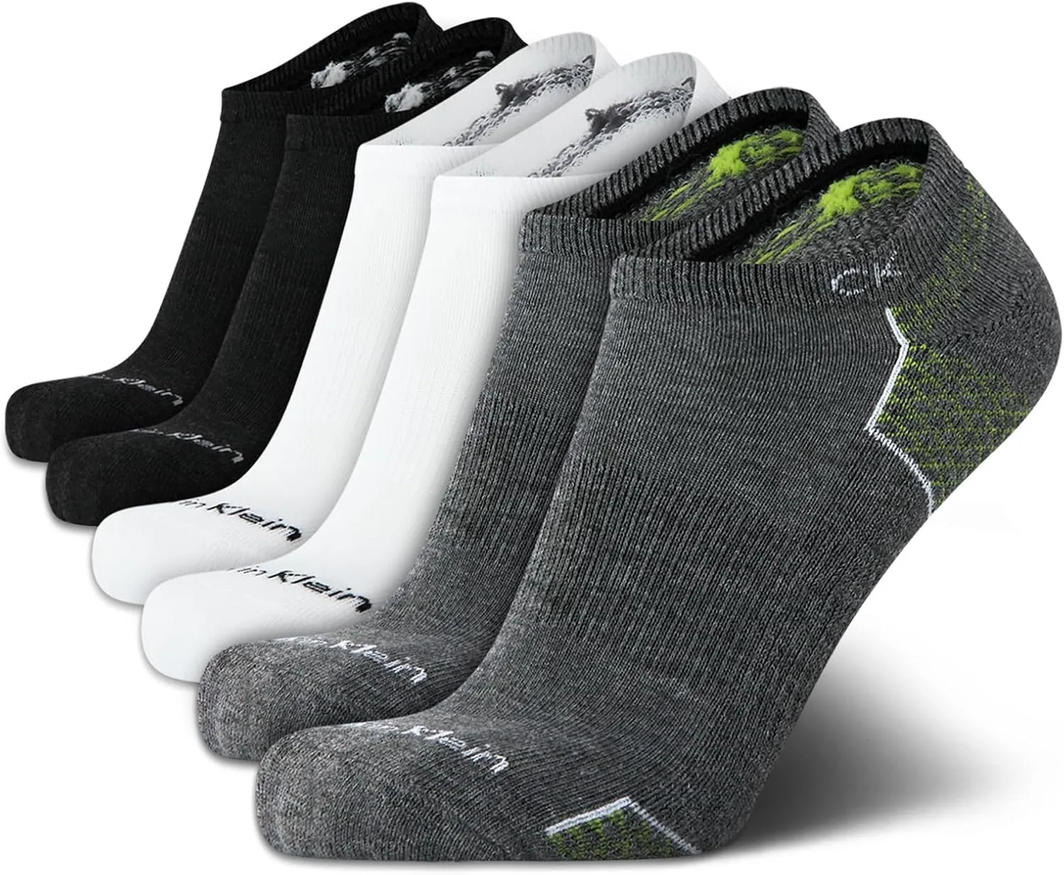 Calvin Klein Men's No Show Socks - 6 Pack Lightweight Cushioned Low Cut Socks for Sneakers, Loafers, Boat Shoes (Size: 7-12)
