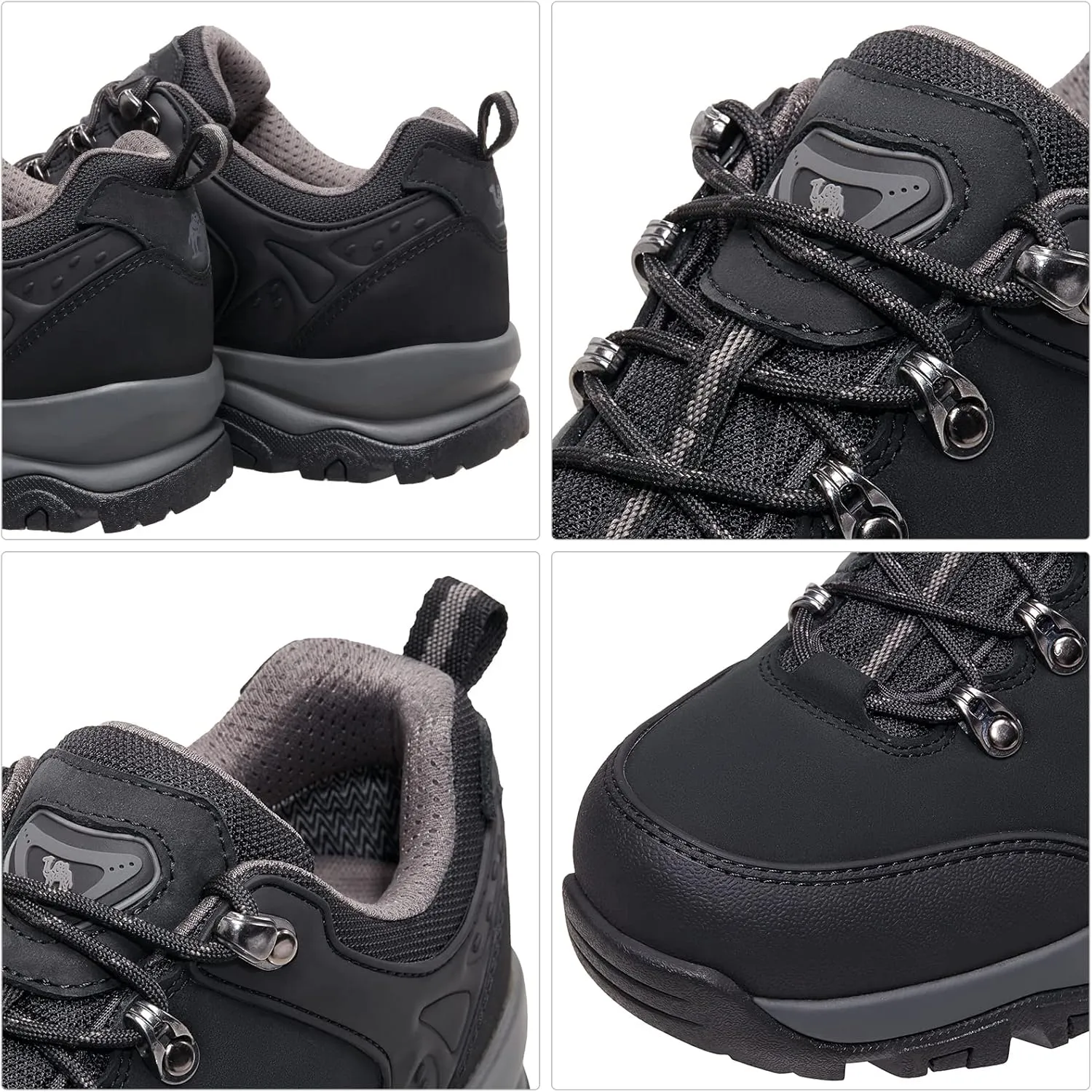 CAMEL CROWN Hiking Shoes Men Trekking Shoe Low Top Outdoor Walking Waterproof Leather Trail Sneakers