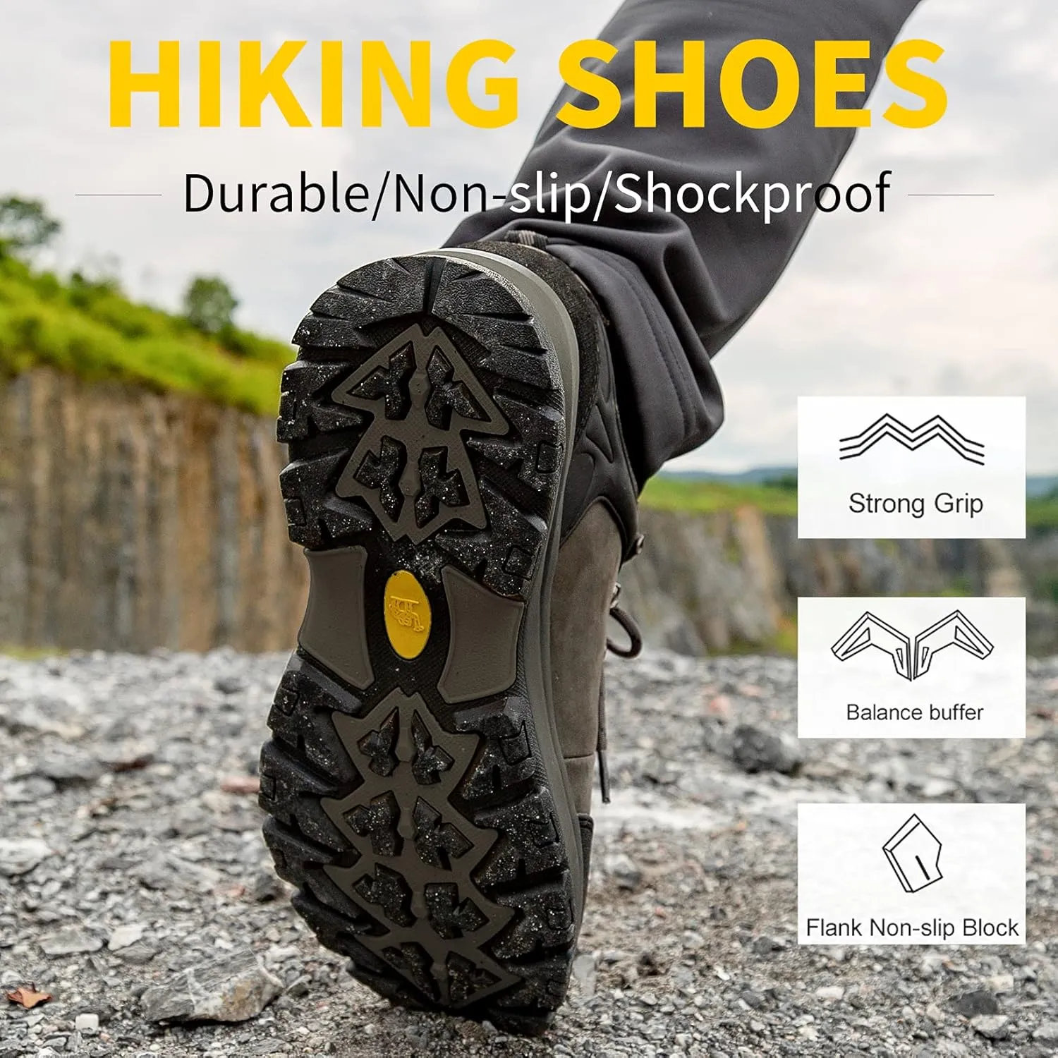 CAMEL CROWN Hiking Shoes Men Trekking Shoe Low Top Outdoor Walking Waterproof Leather Trail Sneakers