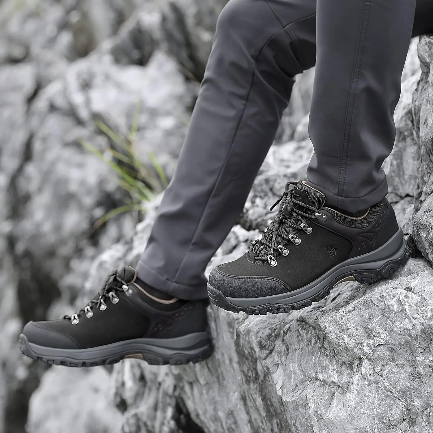 CAMEL CROWN Hiking Shoes Men Trekking Shoe Low Top Outdoor Walking Waterproof Leather Trail Sneakers