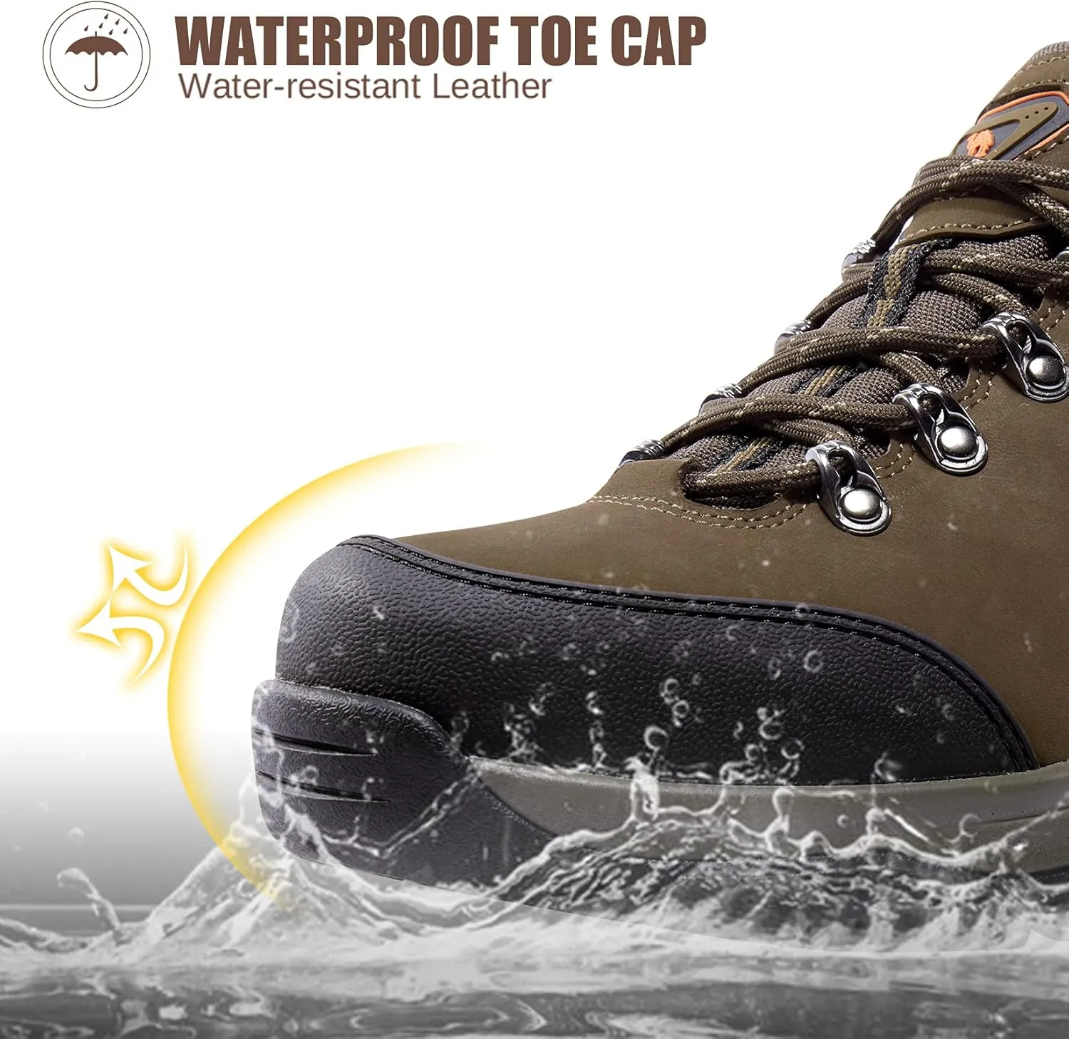 CAMEL CROWN Hiking Shoes Men Trekking Shoe Low Top Outdoor Walking Waterproof Leather Trail Sneakers
