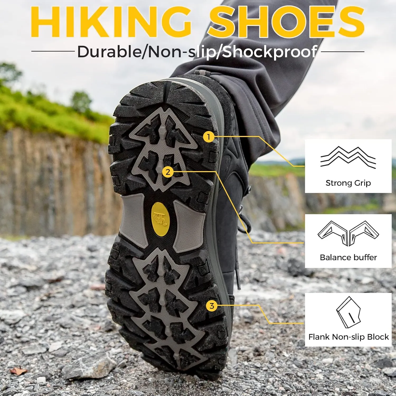 CAMEL CROWN Hiking Shoes Men Trekking Shoe Low Top Outdoor Walking Waterproof Leather Trail Sneakers