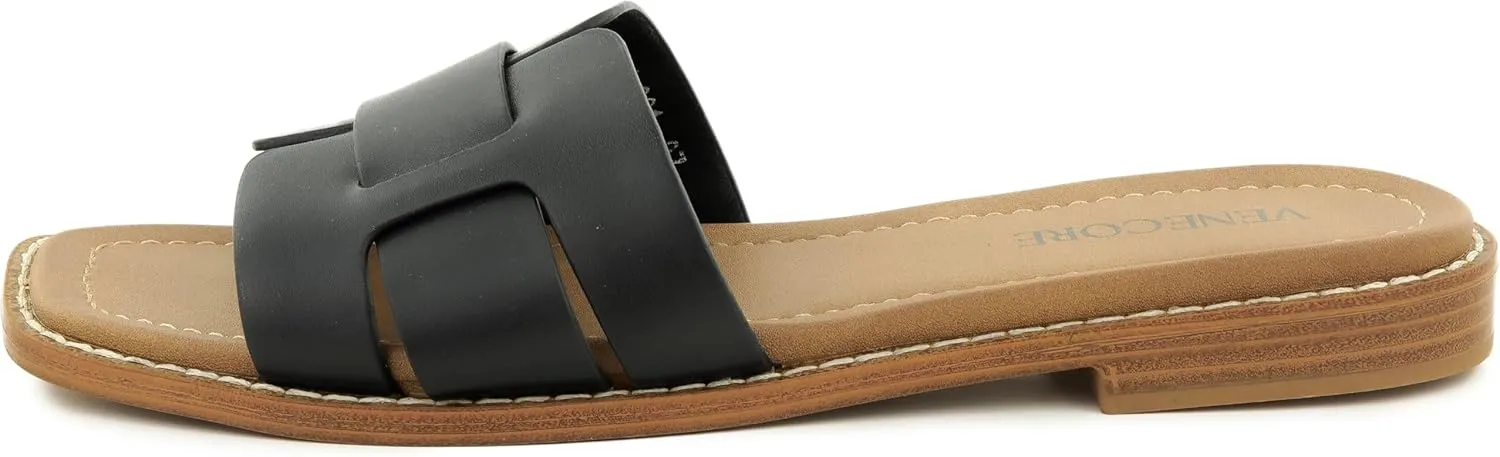 Camila 2 Cross Strap Sandals for Women – Faux Leather Sandals Women’s Summer Shoes – Comfortable Flat Sandals