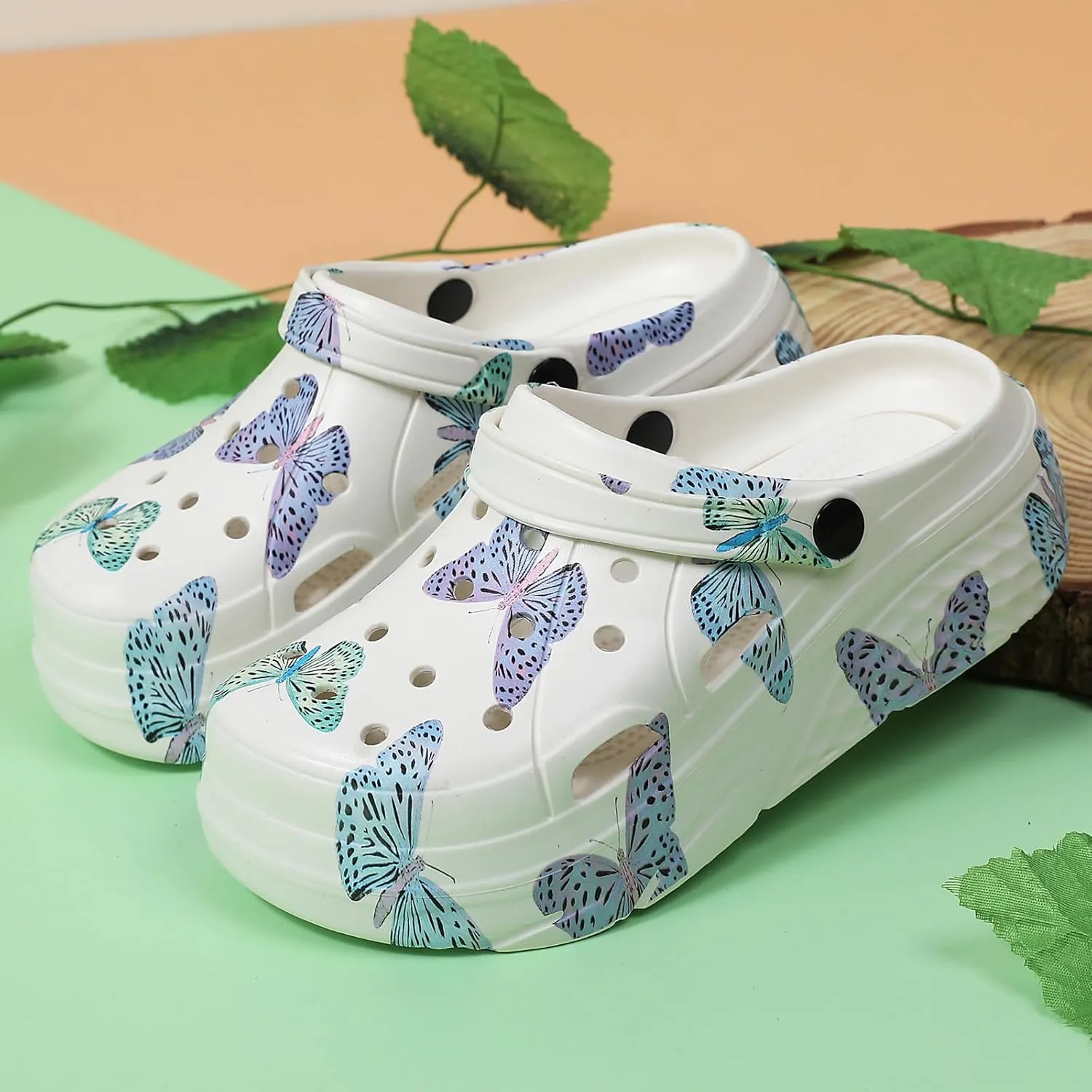 CERYTHRINA Gardener Platform Clogs Slippers Hight Heels Mules Clog Slip on Wedge Sandals