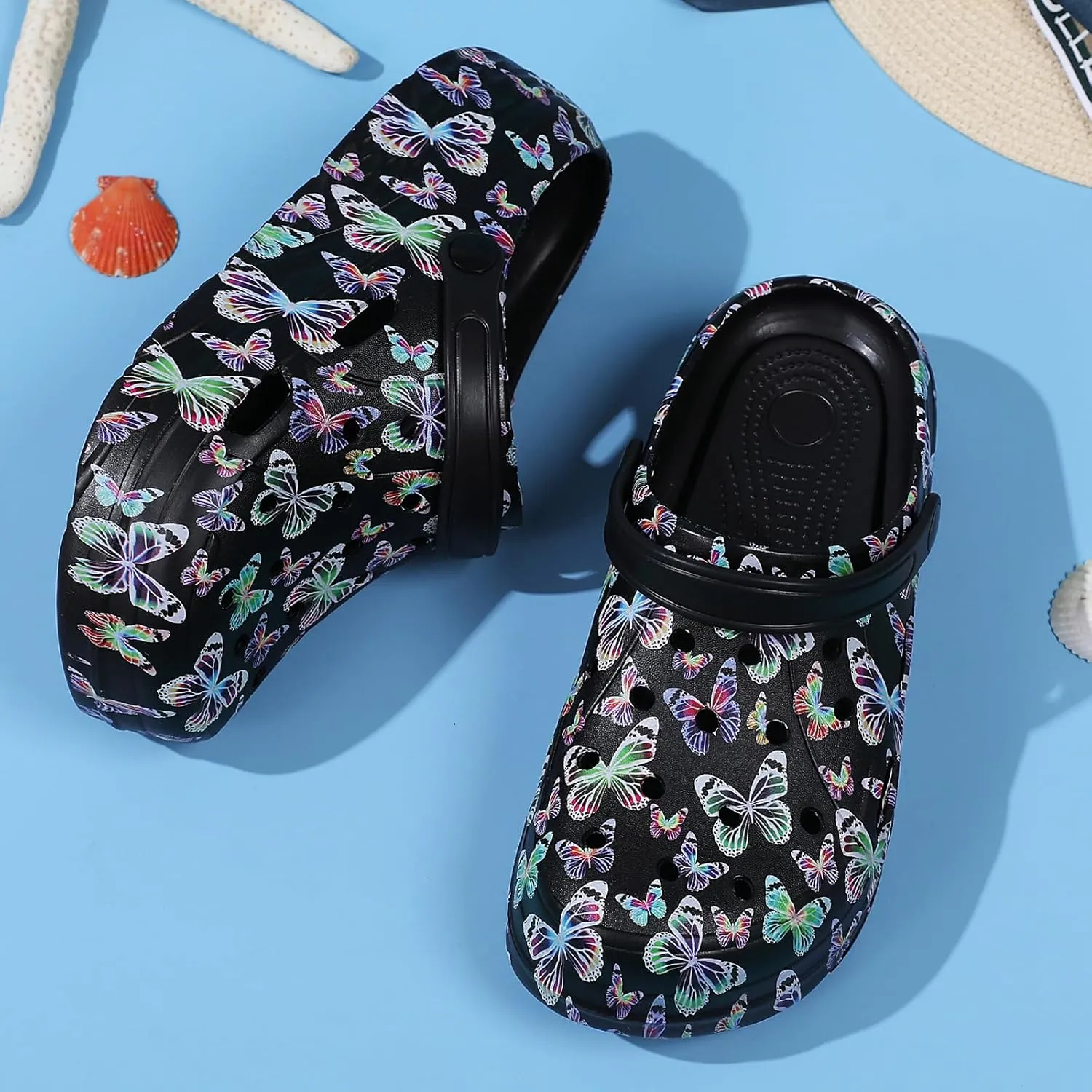 CERYTHRINA Gardener Platform Clogs Slippers Hight Heels Mules Clog Slip on Wedge Sandals