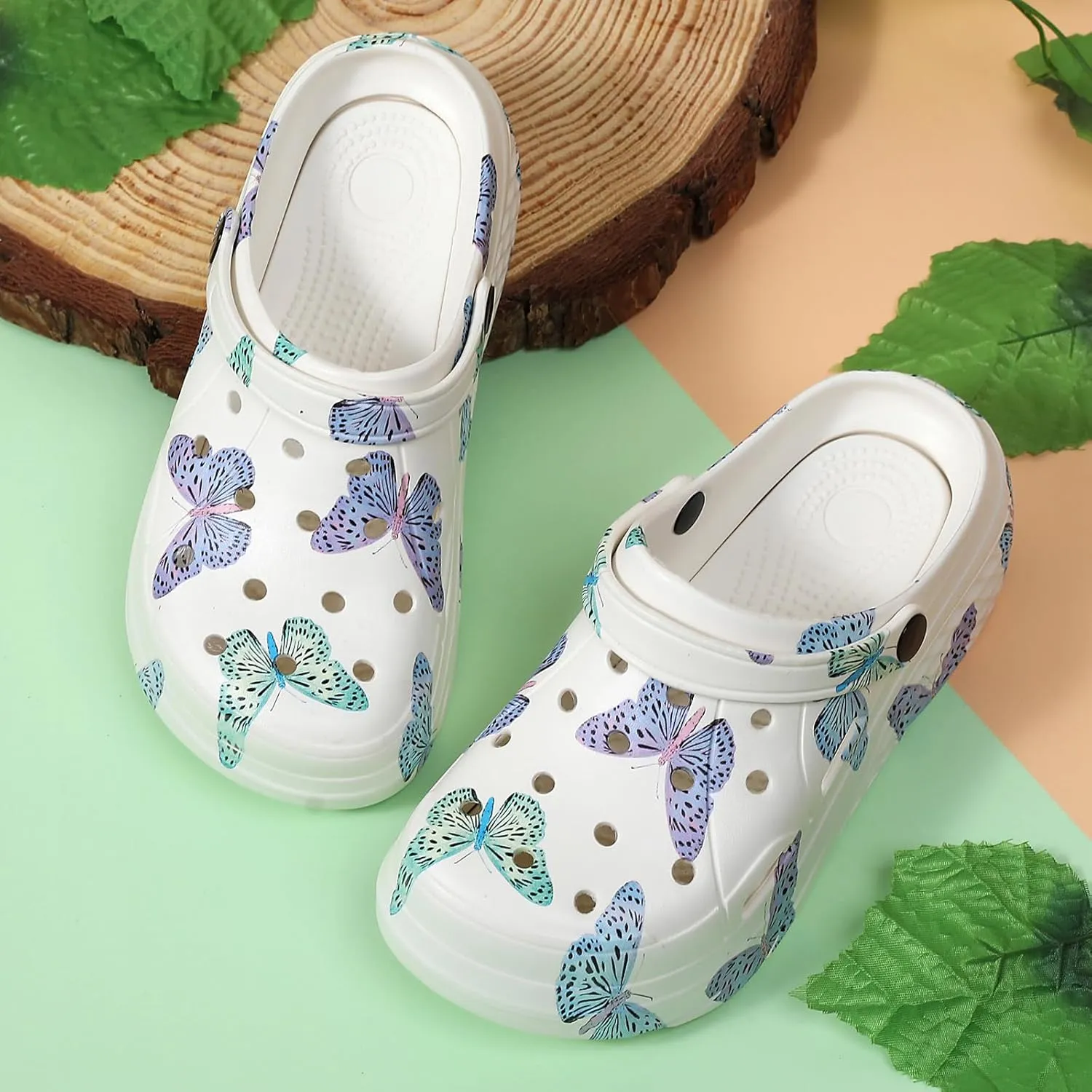 CERYTHRINA Gardener Platform Clogs Slippers Hight Heels Mules Clog Slip on Wedge Sandals