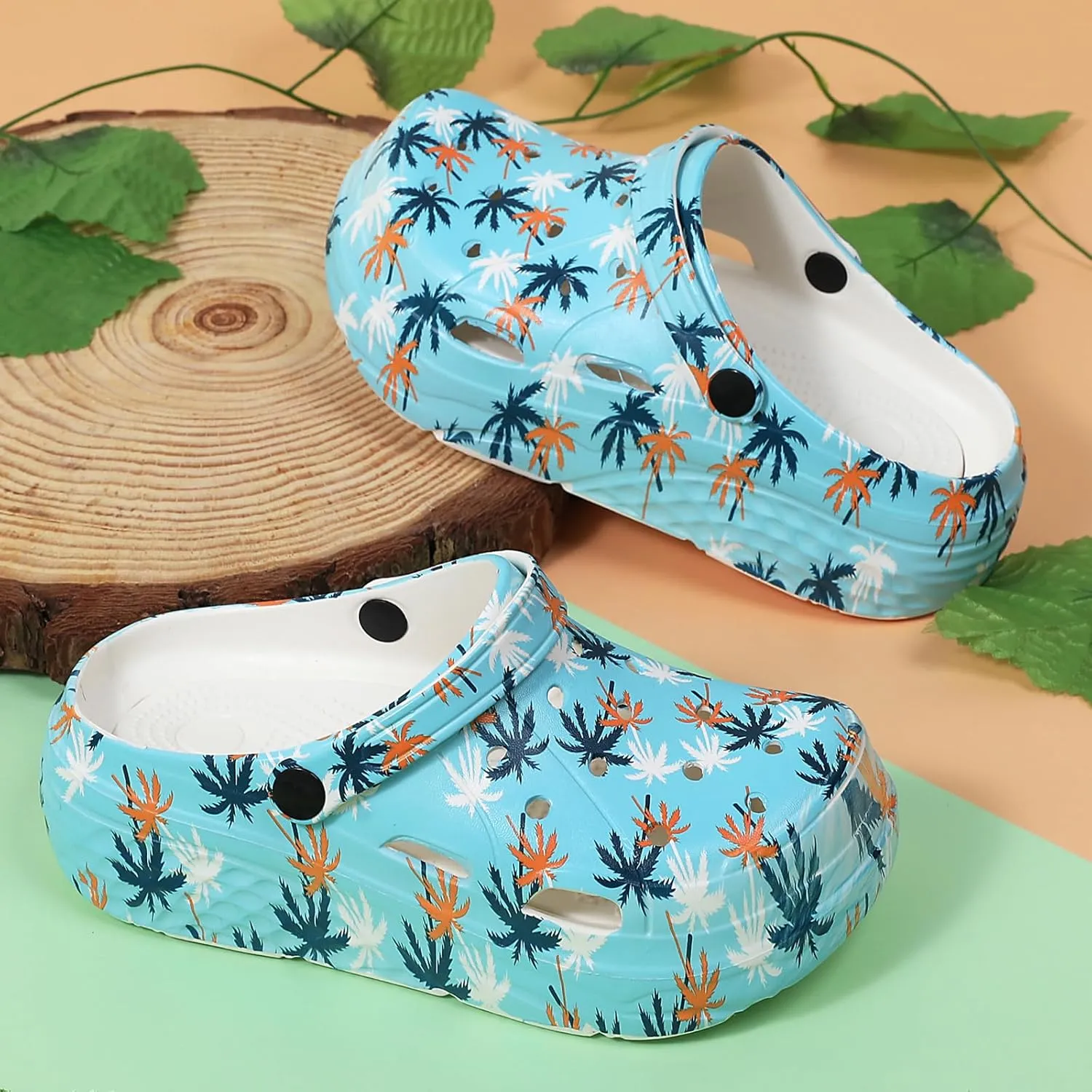 CERYTHRINA Gardener Platform Clogs Slippers Hight Heels Mules Clog Slip on Wedge Sandals