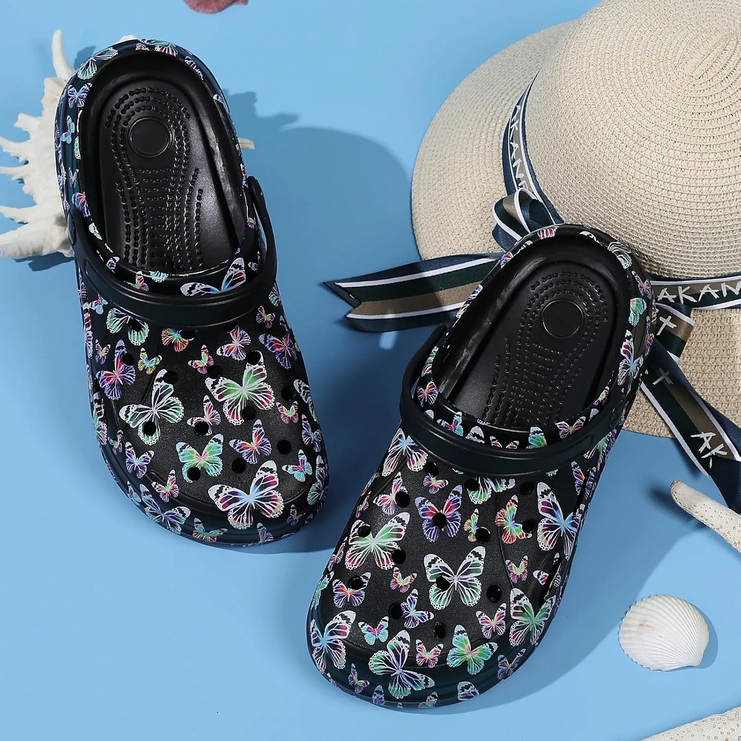 CERYTHRINA Gardener Platform Clogs Slippers Hight Heels Mules Clog Slip on Wedge Sandals