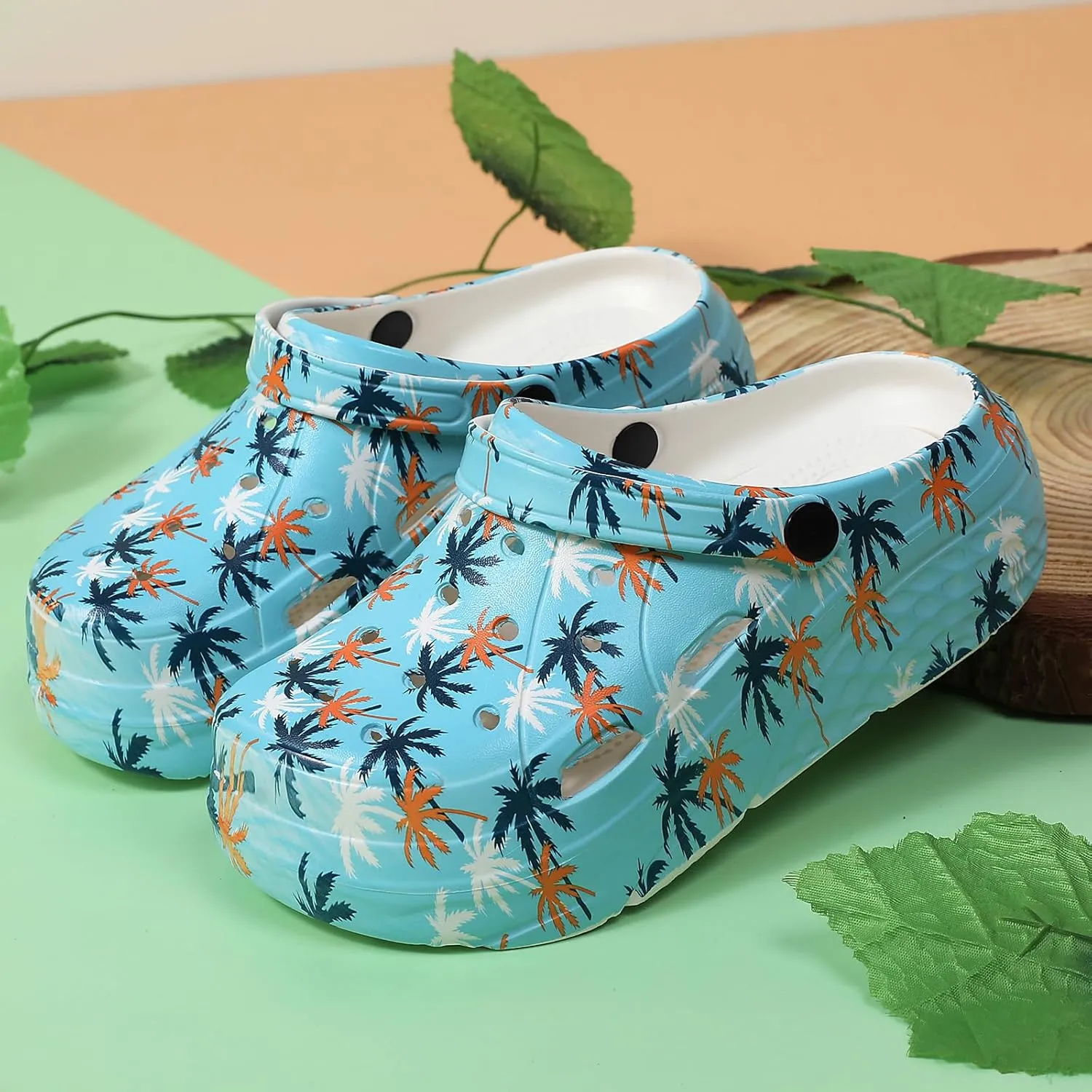 CERYTHRINA Gardener Platform Clogs Slippers Hight Heels Mules Clog Slip on Wedge Sandals