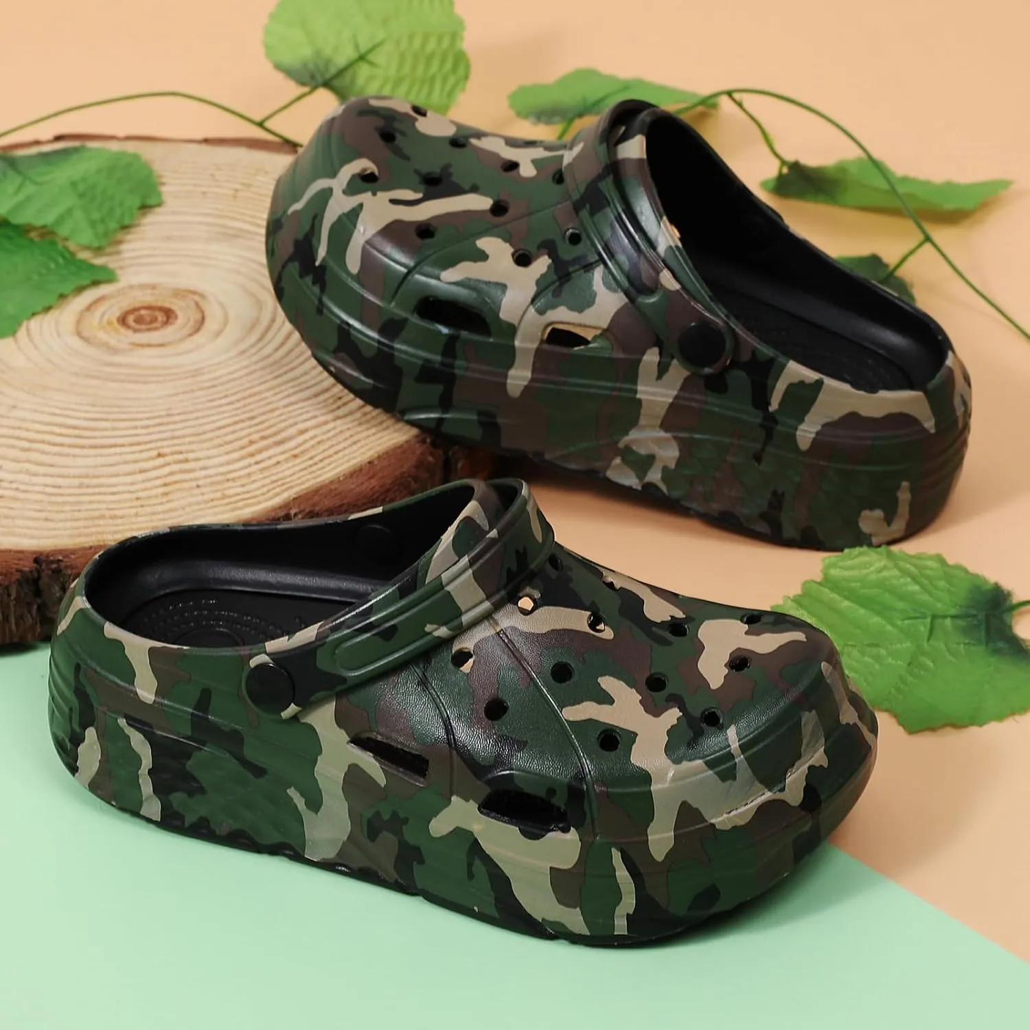 CERYTHRINA Gardener Platform Clogs Slippers Hight Heels Mules Clog Slip on Wedge Sandals
