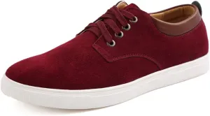 ChicWind Men's Casual Suede Lace Up Loafers Classic Flats Sneakers