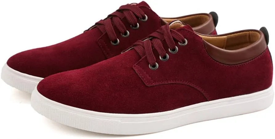 ChicWind Men's Casual Suede Lace Up Loafers Classic Flats Sneakers