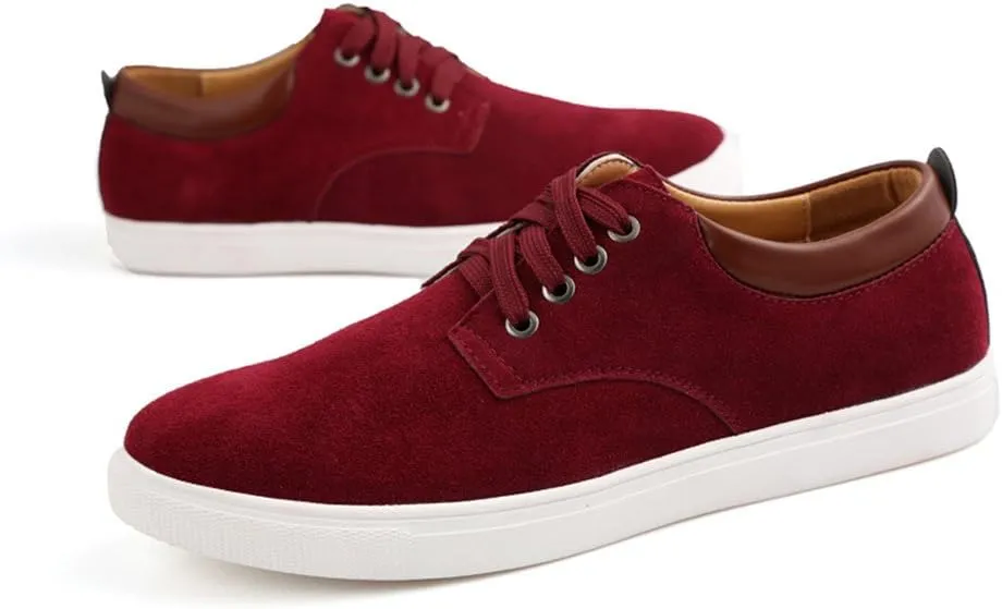 ChicWind Men's Casual Suede Lace Up Loafers Classic Flats Sneakers