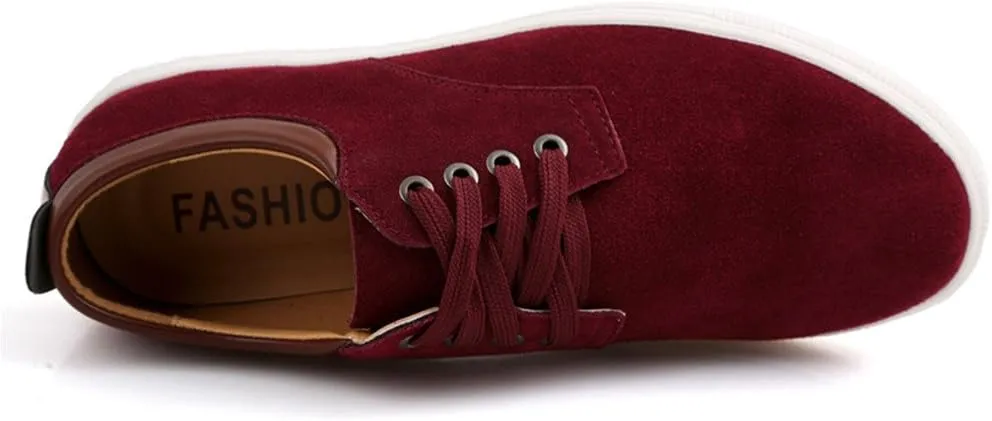 ChicWind Men's Casual Suede Lace Up Loafers Classic Flats Sneakers