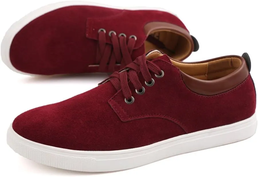 ChicWind Men's Casual Suede Lace Up Loafers Classic Flats Sneakers