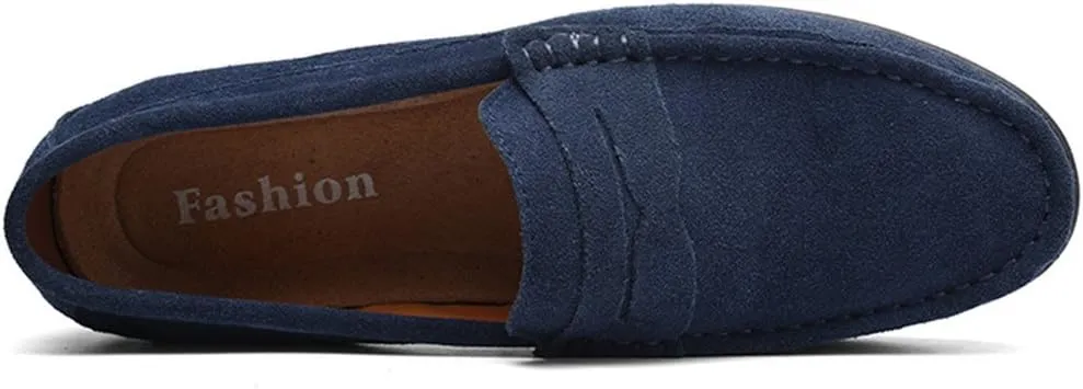 ChicWind Men's Suede Leather Penny Loafers Driving Moccasins Slip On Flats Boat Shoes