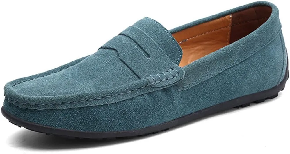 ChicWind Men's Suede Leather Penny Loafers Driving Moccasins Slip On Flats Boat Shoes