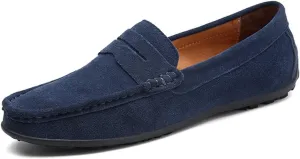 ChicWind Men's Suede Leather Penny Loafers Driving Moccasins Slip On Flats Boat Shoes