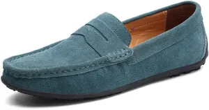 ChicWind Men's Suede Leather Penny Loafers Driving Moccasins Slip On Flats Boat Shoes