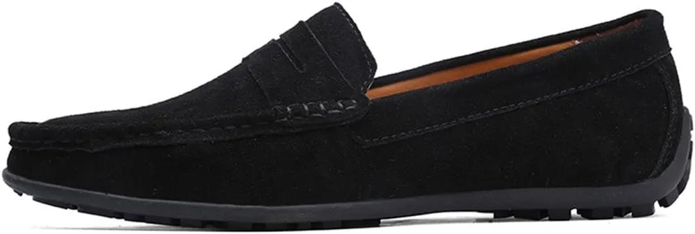 ChicWind Men's Suede Leather Penny Loafers Driving Moccasins Slip On Flats Boat Shoes