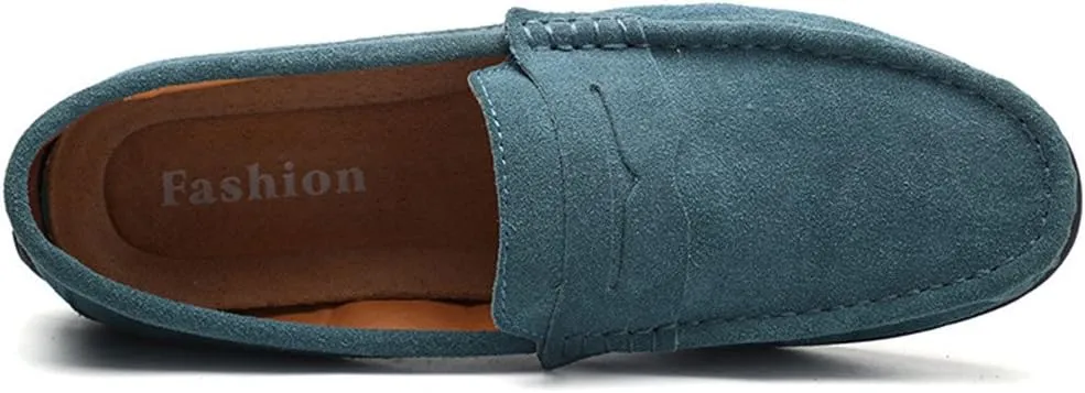 ChicWind Men's Suede Leather Penny Loafers Driving Moccasins Slip On Flats Boat Shoes