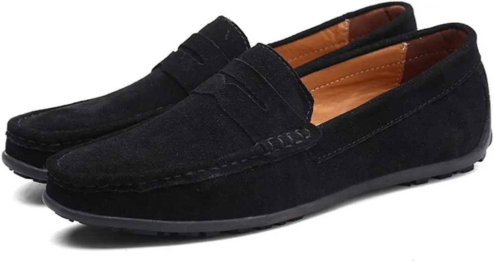 ChicWind Men's Suede Leather Penny Loafers Driving Moccasins Slip On Flats Boat Shoes