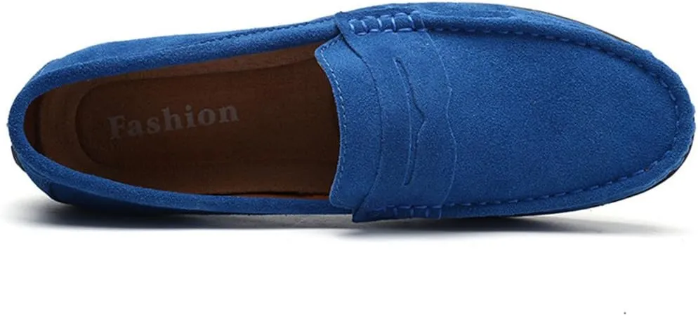 ChicWind Men's Suede Leather Penny Loafers Driving Moccasins Slip On Flats Boat Shoes