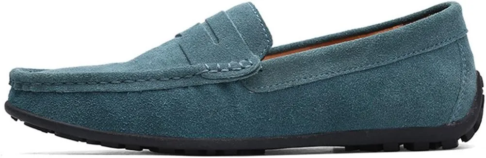 ChicWind Men's Suede Leather Penny Loafers Driving Moccasins Slip On Flats Boat Shoes