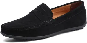 ChicWind Men's Suede Leather Penny Loafers Driving Moccasins Slip On Flats Boat Shoes