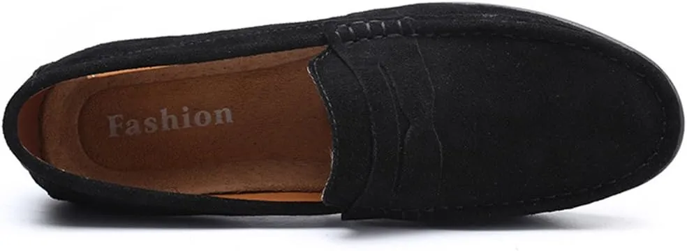 ChicWind Men's Suede Leather Penny Loafers Driving Moccasins Slip On Flats Boat Shoes