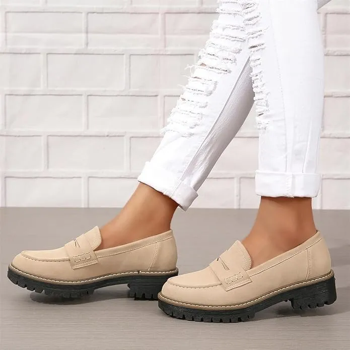 Chunky Black Suede Platform Loafers Women Comfort Shoes Lug Sole, Platform Loafers for Women Chunky Heel, Women's Loafers & Slip-ons, Penny Loafers Dress Shoes Business Casual Walking Flats