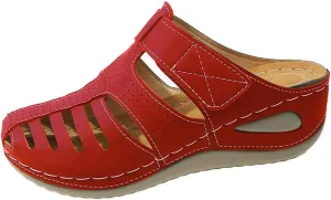 Clogs for Women Mules Shoes Comfortable Dressy Closed Toe Platform Sandals Summer Orthopedic Comfort Casual Adjustable Ankle Strap Hook Loop Bohemia Gladiator Slip On Walking Wedge Slippers