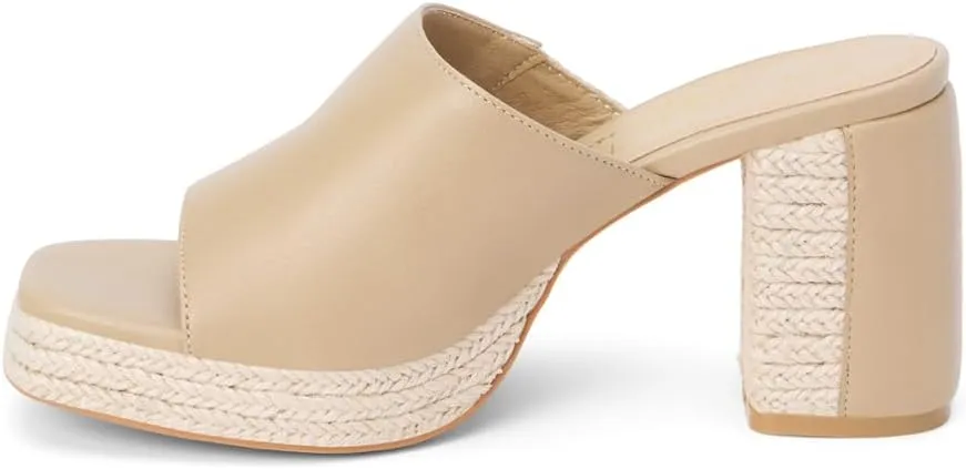 Coconuts by Matisse Womens Beaufort Open Toe Platform Mules Dress Casual Casual High Heel 3" & Up - Beige