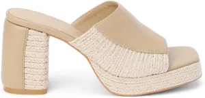 Coconuts by Matisse Womens Beaufort Open Toe Platform Mules Dress Casual Casual High Heel 3" & Up - Beige